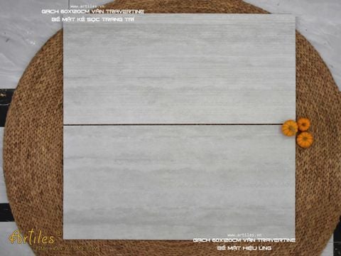  Gạch vân đá travertine 60x120cm xám 
