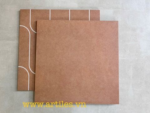  Gạch bông 400x400mm đơn sắc màu cam đất 