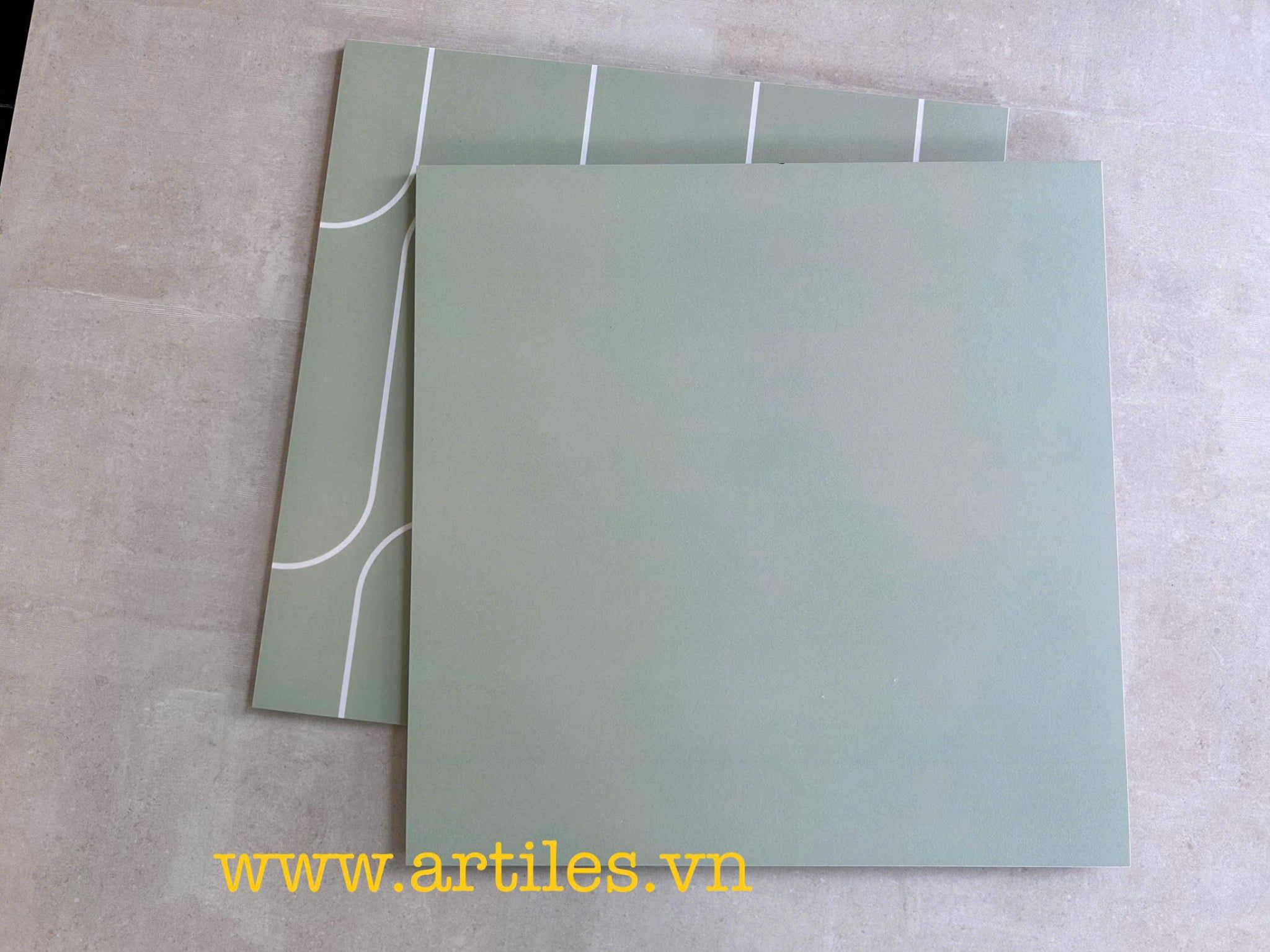 Gạch bông 400x400mm đơn sắc màu xanh mint