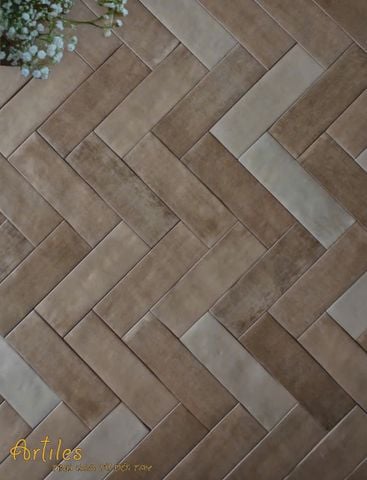  Gạch thẻ màu nâu mờ gợn sóng Art03M 