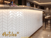 Gạch mosaic xương cá ( mũi tên) trắng bóng