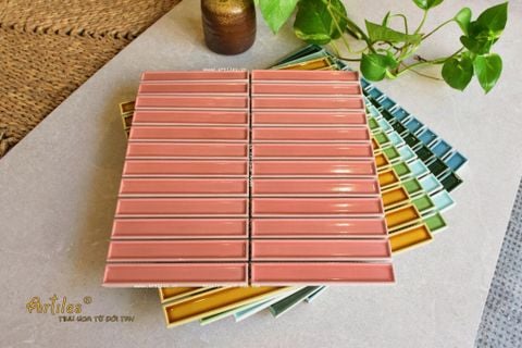  Gạch Stackbond (Mosaic que) màu hồng 