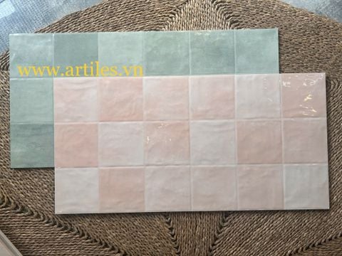  Gạch ốp tường giả thẻ 40x80cm màu hồng 