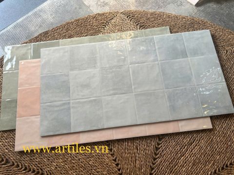  Gạch ốp tường giả thẻ 40x80cm màu xanh dương nhạt 