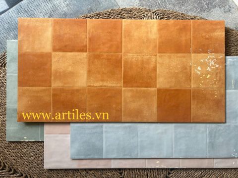  Gạch ốp tường giả thẻ 40x80cm màu cam đất 