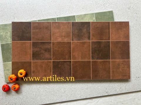 Gạch ốp lát trang trí mix màu nâu 