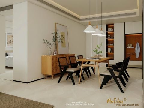  Gạch vân đá cẩm thạch màu kem Art6616D 