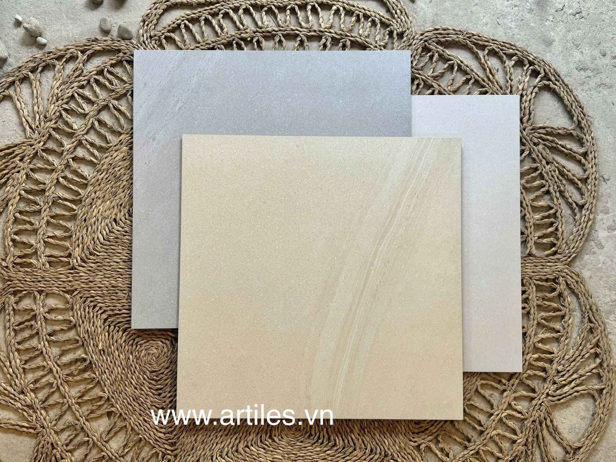 60x60 Gạch vân đá màu kem Art503M