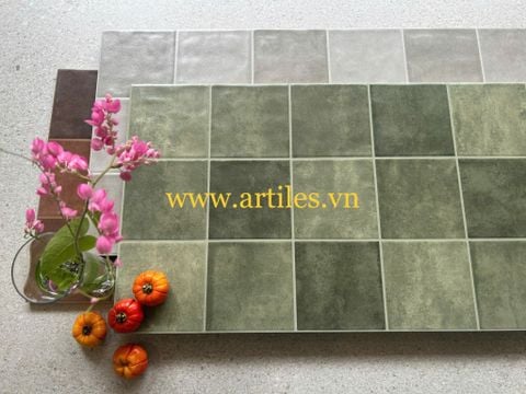  Gạch ốp lát trang trí mix màu xanh 