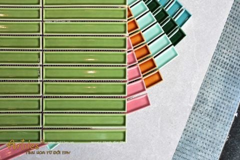  Gạch Stackbond (Mosaic que) xanh lá 