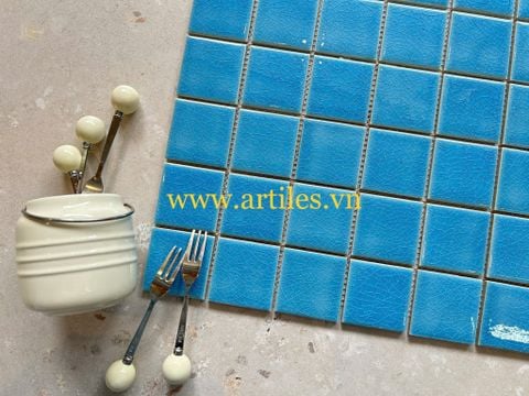  Gạch mosaic men rạn màu xanh dương Art960 