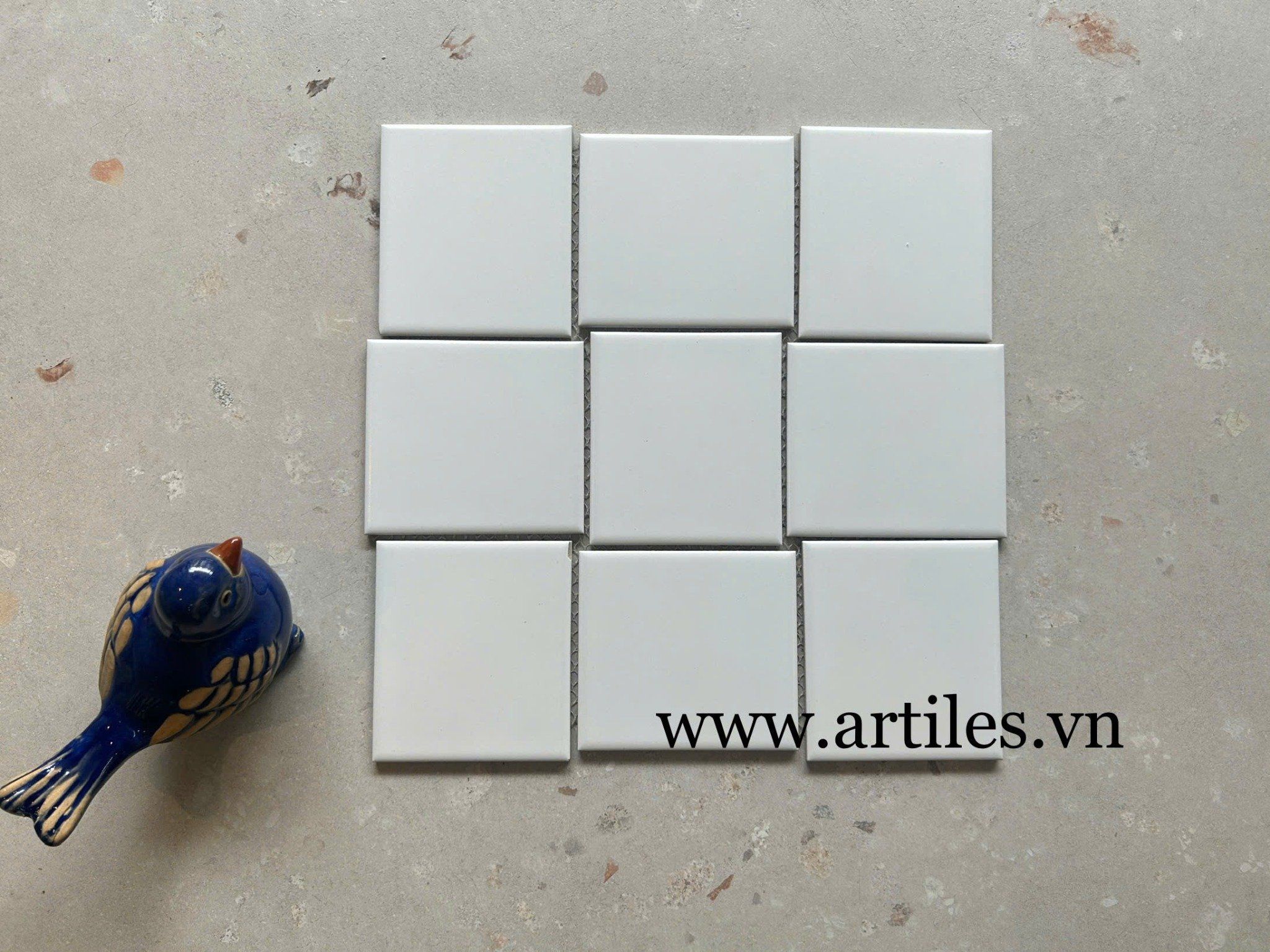 Gạch Mosaic Gốm Vuông Màu Trắng ArtM99