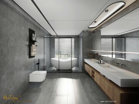  Gạch 60x60 màu xám mờ ArtSM12 