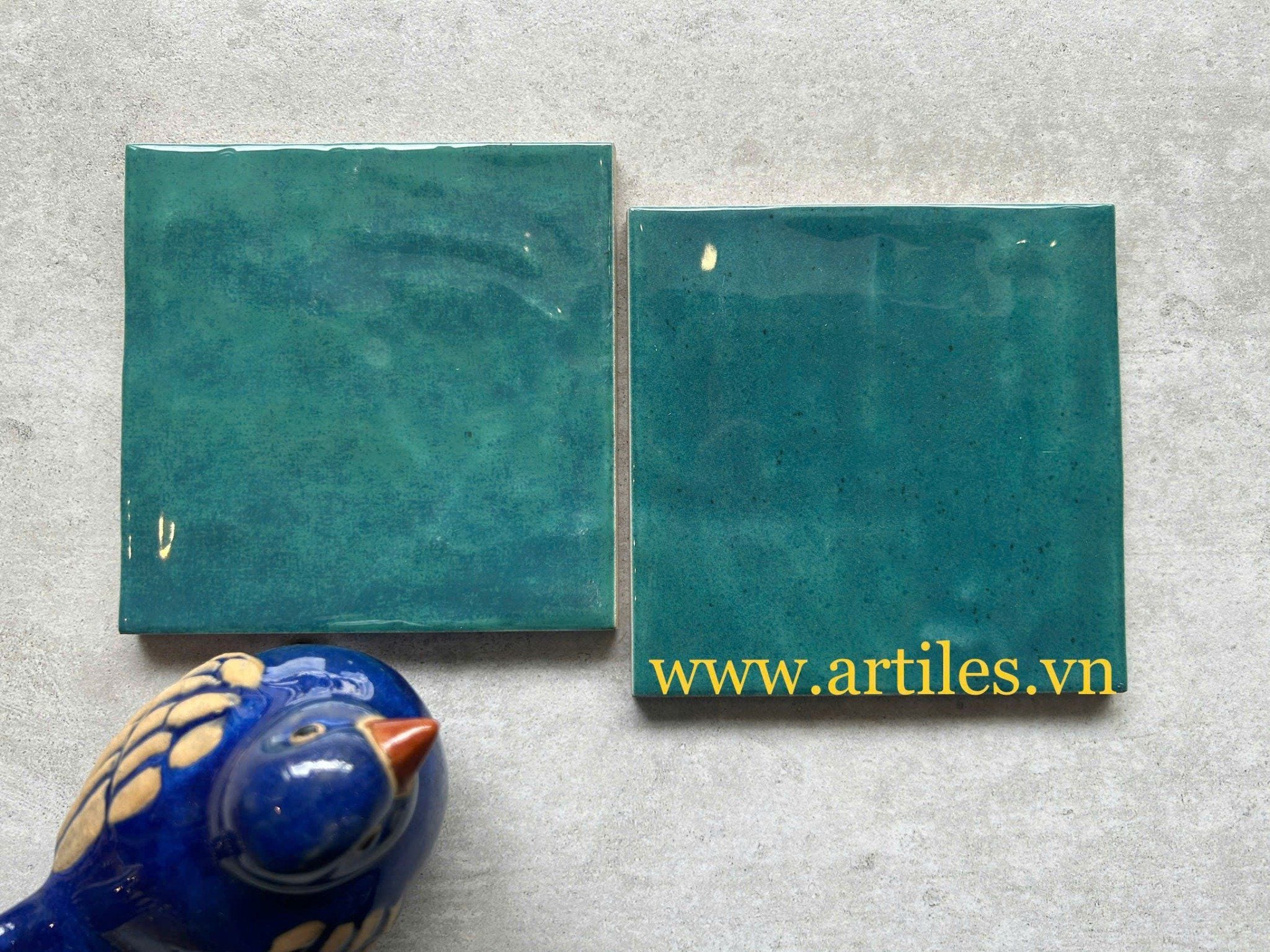 Gạch thẻ vuông màu xanh biển bóng lượn Art2006
