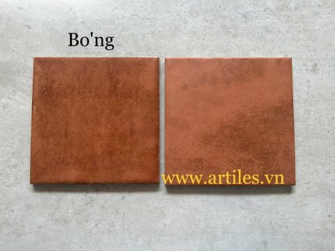  Gạch thẻ 150x150mm men bóng màu đỏ đất 
