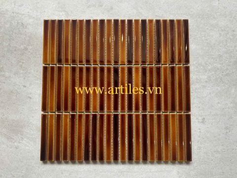  Gạch mosaic thanh que màu nâu cafe Art06 