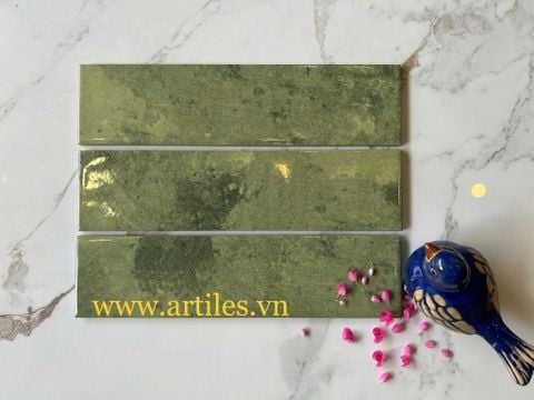 Gạch thẻ vân đá xanh lá Art 