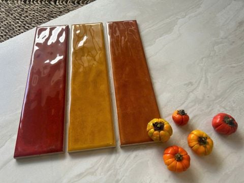  Gạch thẻ màu cam đỏ bóng lượn ArtP9 