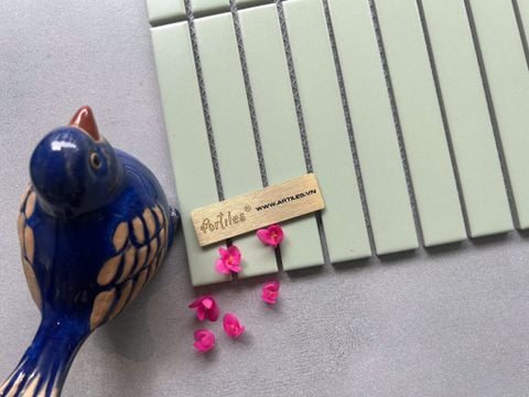  Gạch mosaic que đũa màu xanh mint 