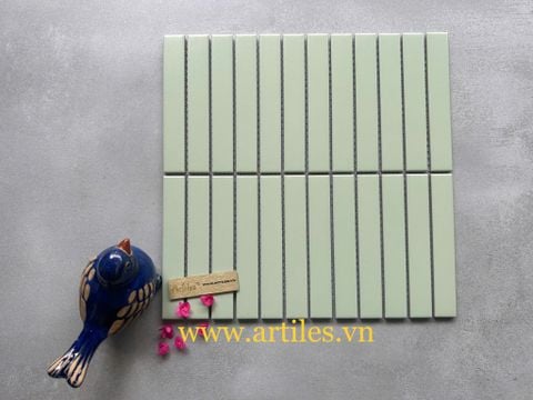  Gạch mosaic que đũa màu xanh mint 