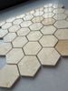 Mosaic đá hình lục giác kem vàng