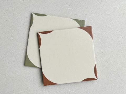  Gạch bông họa tiết nâu kem 20x20cm 