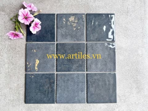  Gạch mosaic men gốm xám đen 100x100mm ArtA08 