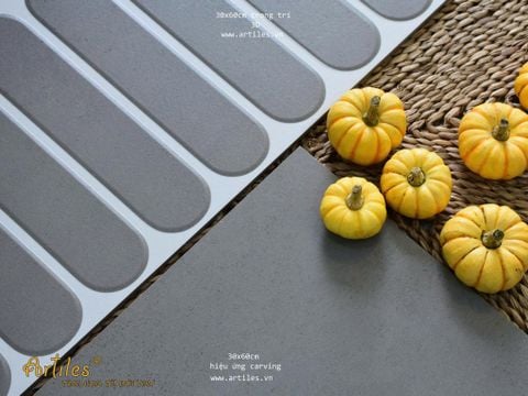  Gạch ốp tường trang trí 3D 30x60cm màu xám Art360033 