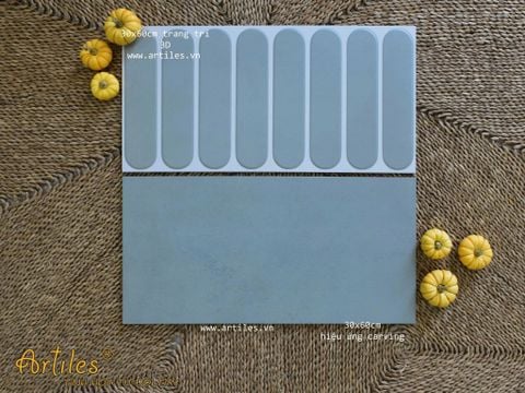  Gạch ốp tường trang trí 3D 30x60cm màu xám xanh Art360035 