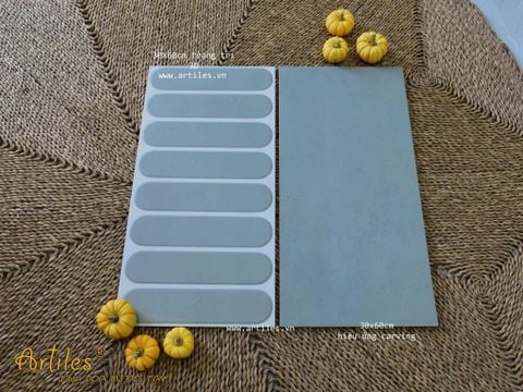  Gạch ốp tường trang trí 3D 30x60cm màu xám xanh Art360035 
