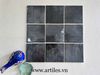 Gạch thẻ màu đen men bóng gợn sóng 100x100mm Art07G