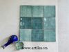 Gạch thẻ màu xanh dương men bóng gợn sóng 100x100mm Art06G