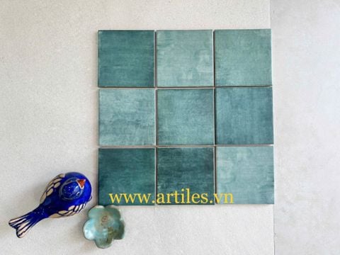  Gạch thẻ màu xanh dương men mờ gợn sóng 100x100mm Art06M 
