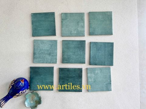  Gạch thẻ màu xanh dương men mờ gợn sóng 100x100mm Art06M 