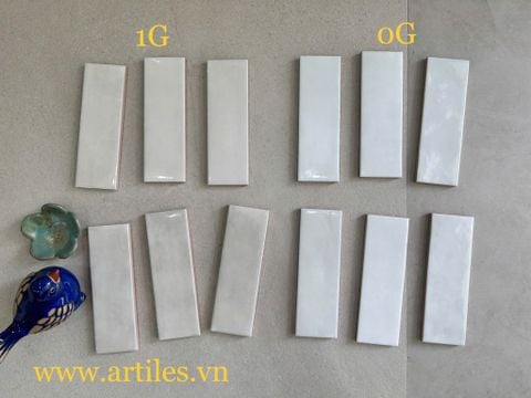  Gạch thẻ màu trắng bóng gợn sóng Art0G 