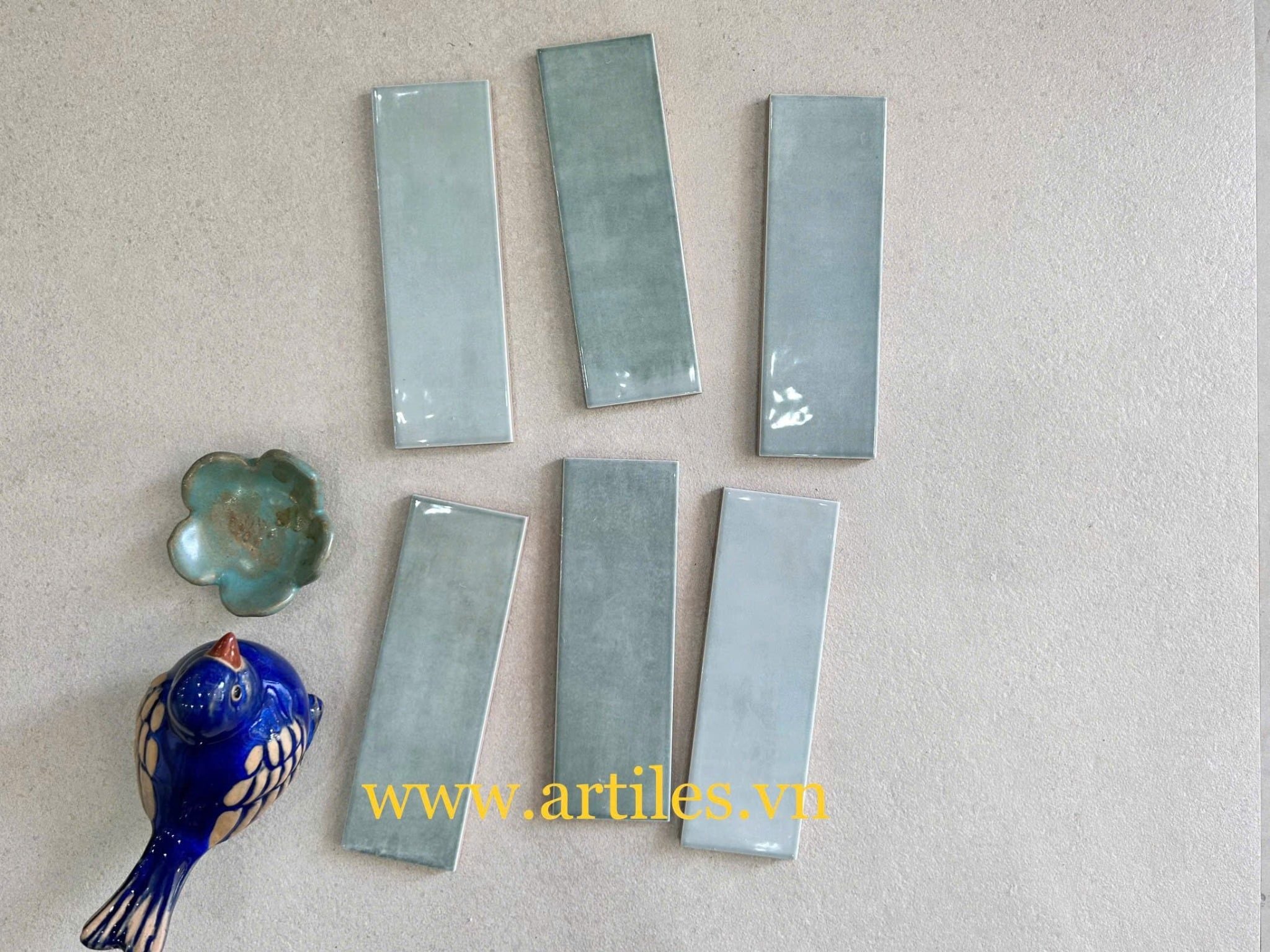Gạch thẻ màu xanh biển bóng gợn sóng Art5G