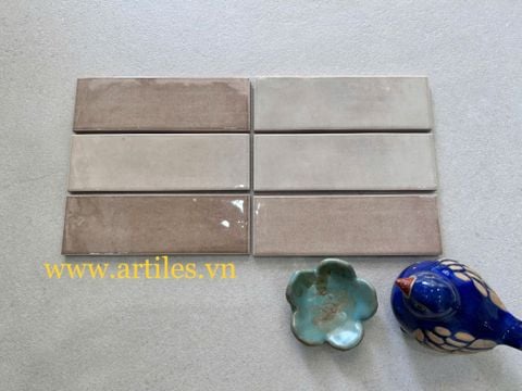  Gạch thẻ màu nâu bóng gợn sóng Art03G 