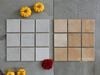 Gạch thẻ màu nâu vàng men mờ gợn sóng 100x100mm Art03M