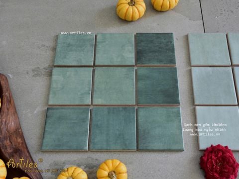  Gạch thẻ màu xanh dương men mờ gợn sóng 100x100mm Art06M 