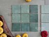Gạch thẻ màu xanh dương men mờ gợn sóng 100x100mm Art06M
