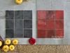 Gạch thẻ màu đỏ men mờ gợn sóng 100x100mm Art04M