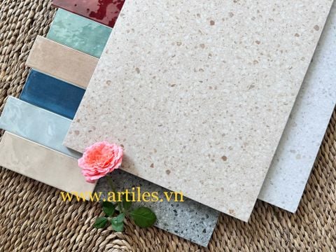  Gạch đá mài terrazzo hạt đá màu vàng Art360070 