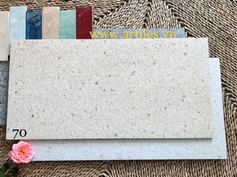  Gạch đá mài terrazzo hạt đá màu vàng Art360070 