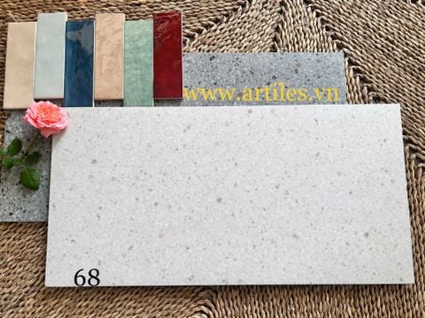  Gạch đá mài terrazzo hạt đá kem Art360068 