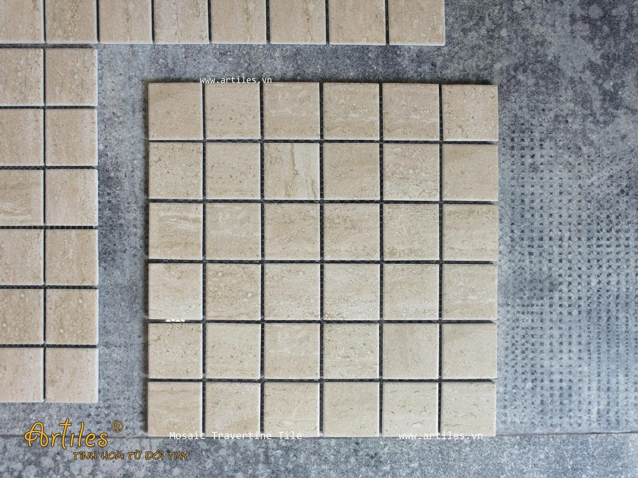 Gạch mosaic vân Travertine
