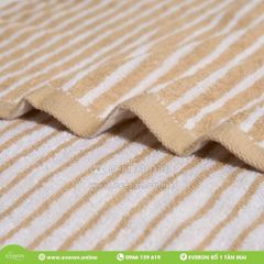 Khăn Cotton cao cấp - Họa tiết Sọc nâu