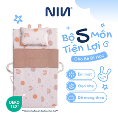 NM8041 - Bộ 5 món gấp gọn tiện lợi cho bé đi học Cooling Fabric cao cấp