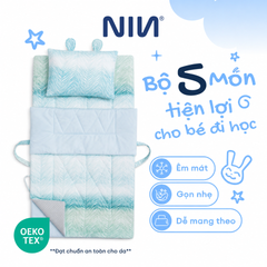 Sea waves - Bộ 5 món gấp gọn tiện lợi cho bé đi học Viscose cao cấp