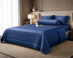 Bộ chăn ga gối Tencel NIN Florence Deep Blue