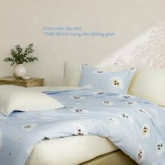 N190082 - Bộ chăn ga gối 100% cotton sateen NIN Collins N190082